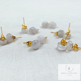 Rainbow Moonstone Stud Earrings, Moonstone Earrings, June Birthstone Earrings, Gold Plated Studs, Woman Earrings, Gifts For Her, Boho Studs